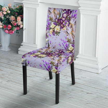 Iris Pattern Print Design IR07 Dining Chair Slipcover-JORJUNE.COM