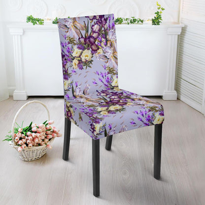 Iris Pattern Print Design IR07 Dining Chair Slipcover-JORJUNE.COM