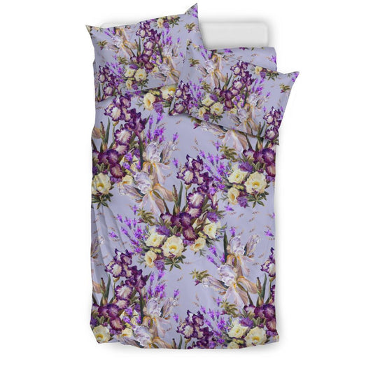 Iris Pattern Print Design IR07 Duvet Cover Bedding Set-JORJUNE.COM