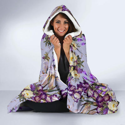 Iris Pattern Print Design IR07 Hooded Blanket-JORJUNE.COM