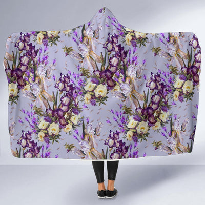 Iris Pattern Print Design IR07 Hooded Blanket-JORJUNE.COM