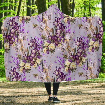 Iris Pattern Print Design IR07 Hooded Blanket-JORJUNE.COM