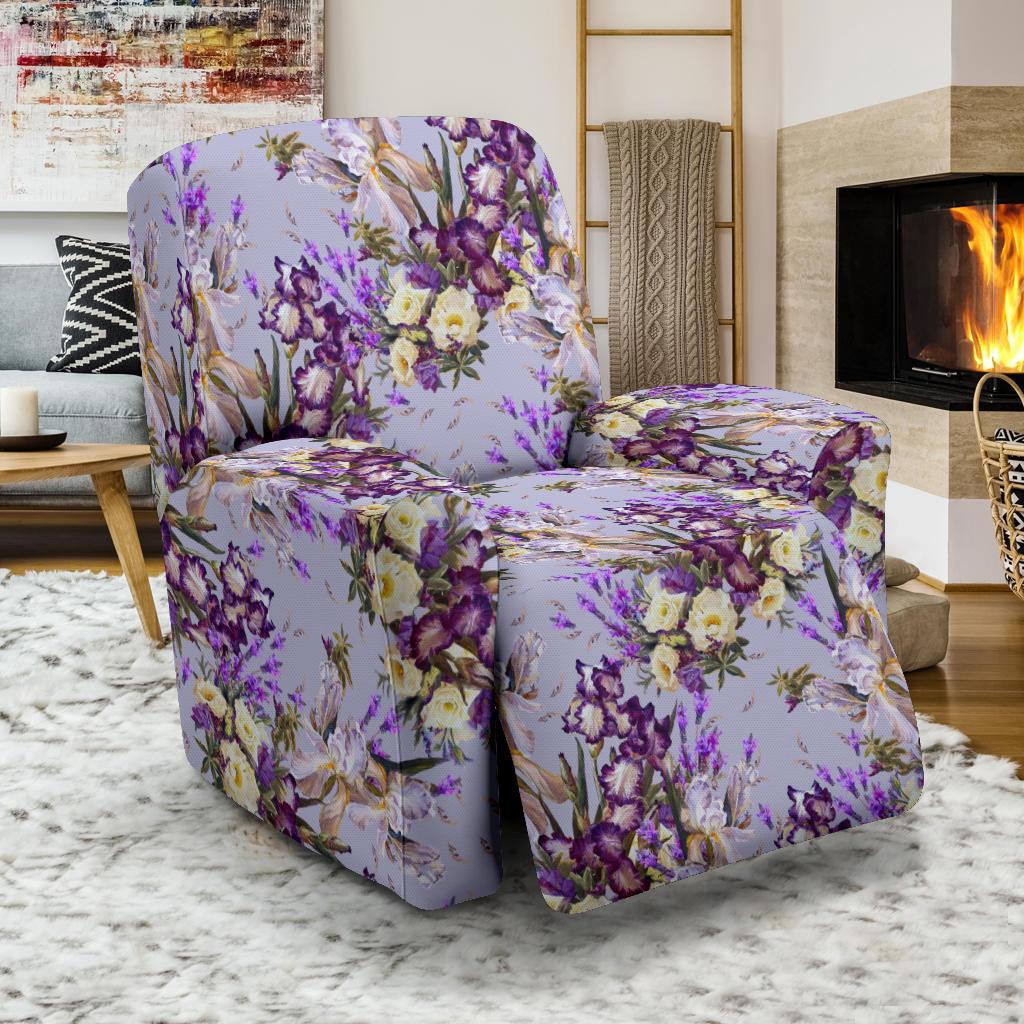 Iris Pattern Print Design IR07 Recliner Slipcover-JORJUNE.COM