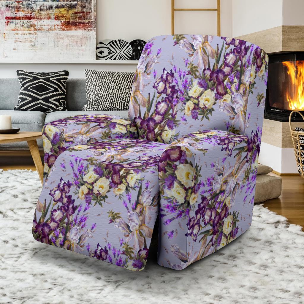 Iris Pattern Print Design IR07 Recliner Slipcover-JORJUNE.COM