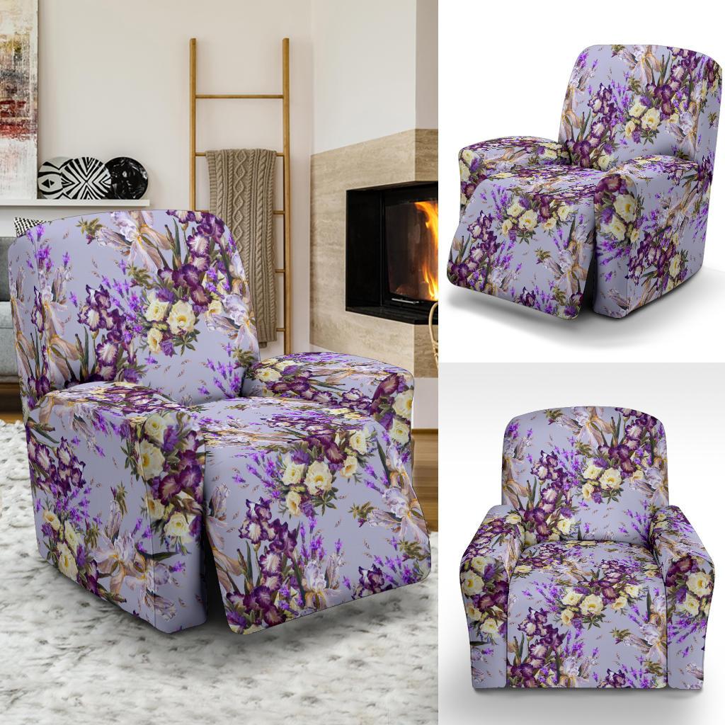 Iris Pattern Print Design IR07 Recliner Slipcover-JORJUNE.COM