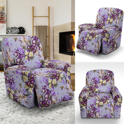 Iris Pattern Print Design IR07 Recliner Slipcover-JORJUNE.COM
