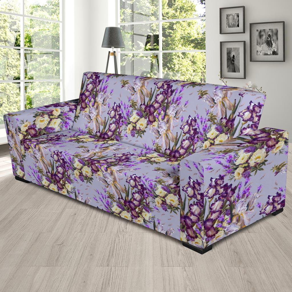 Iris Pattern Print Design IR07 Sofa Slipcover-JORJUNE.COM