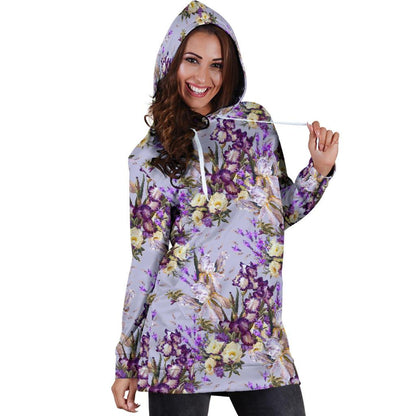 Iris Pattern Print Design IR07 Women Hoodie Dress