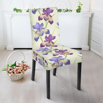 Iris Pattern Print Design IR08 Dining Chair Slipcover-JORJUNE.COM