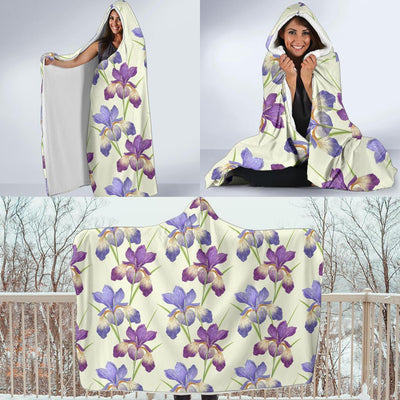 Iris Pattern Print Design IR08 Hooded Blanket-JORJUNE.COM