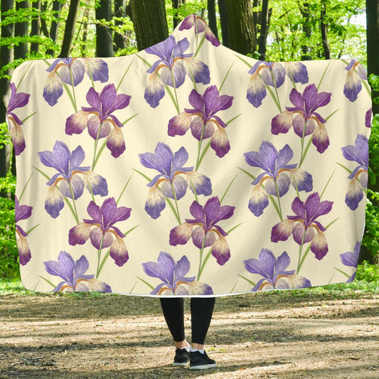 Iris Pattern Print Design IR08 Hooded Blanket-JORJUNE.COM