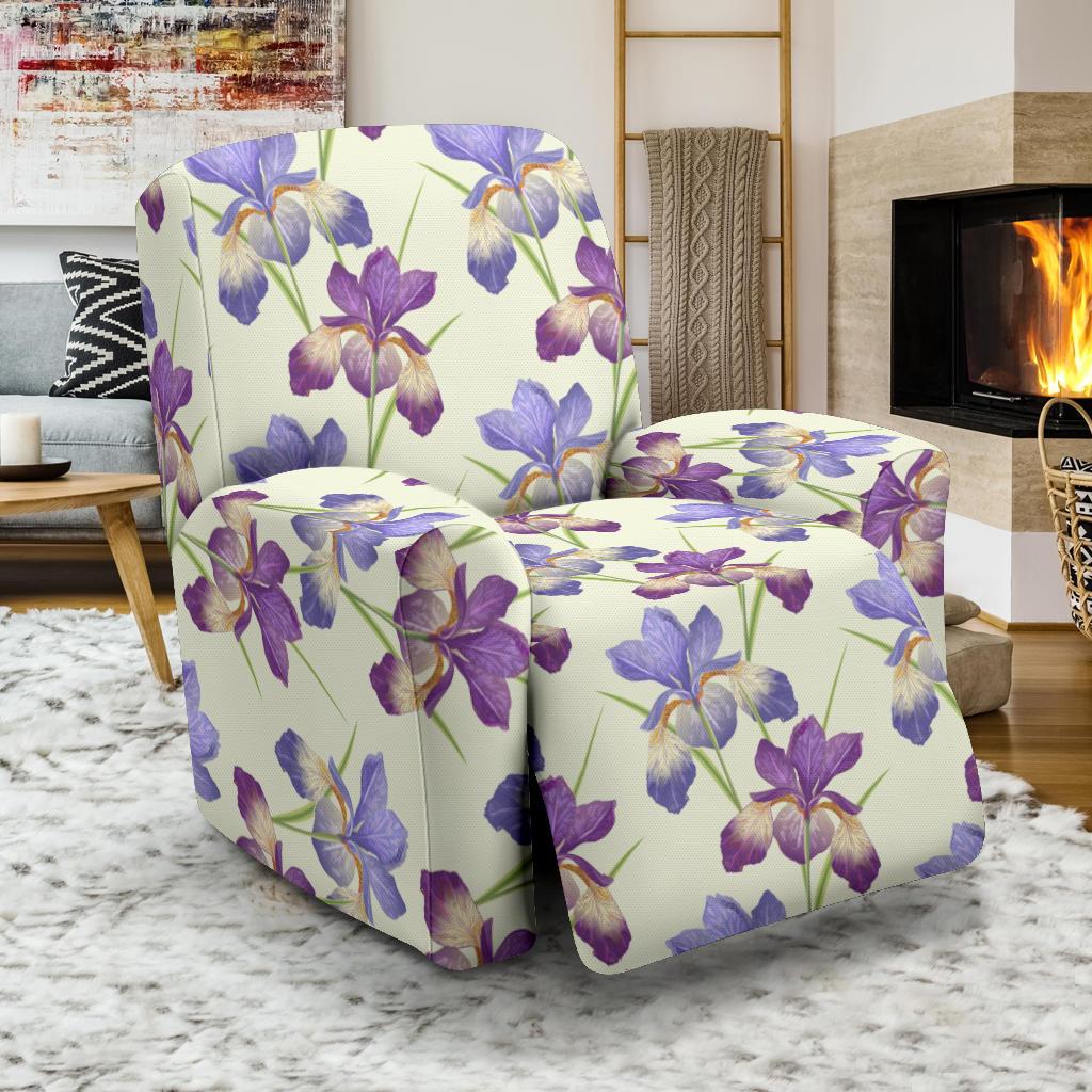 Iris Pattern Print Design IR08 Recliner Slipcover-JORJUNE.COM