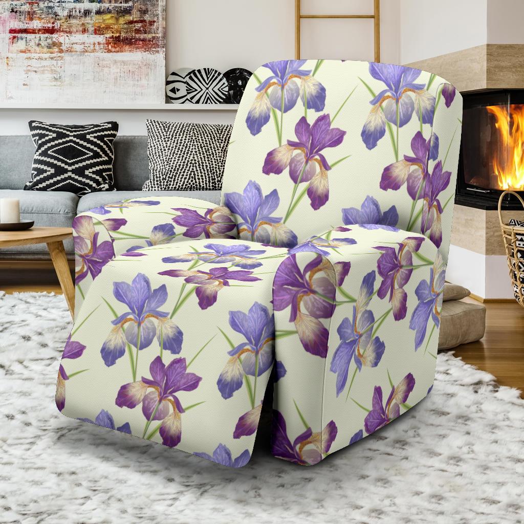 Iris Pattern Print Design IR08 Recliner Slipcover-JORJUNE.COM