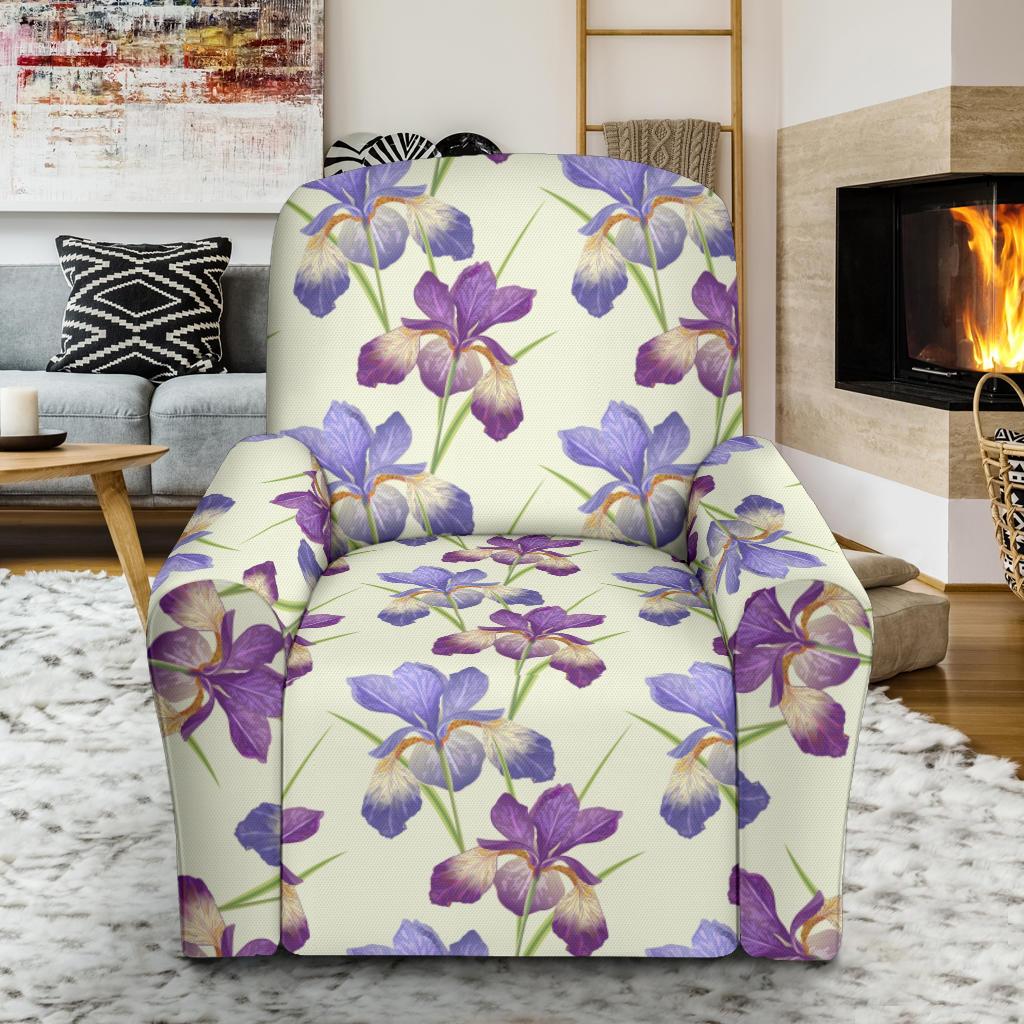 Iris Pattern Print Design IR08 Recliner Slipcover-JORJUNE.COM