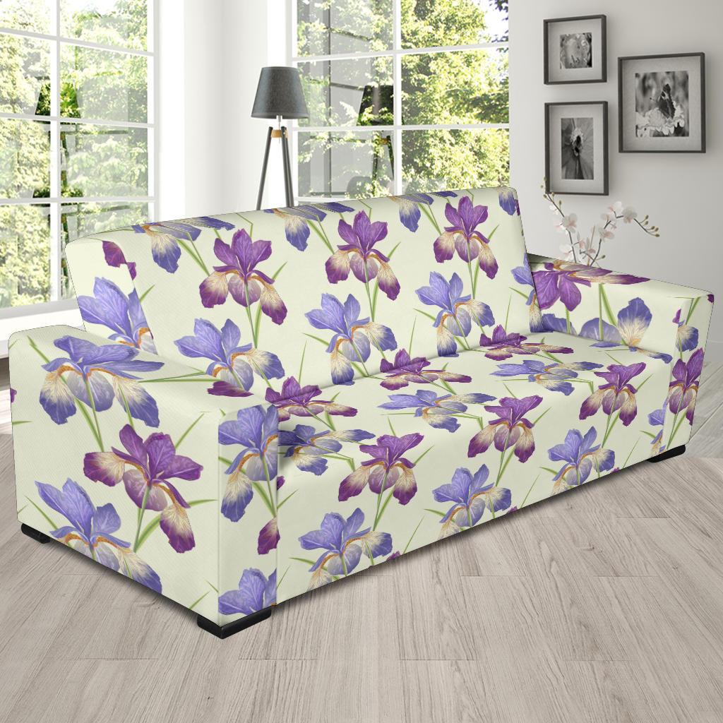 Iris Pattern Print Design IR08 Sofa Slipcover-JORJUNE.COM