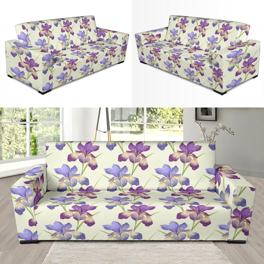 Iris Pattern Print Design IR08 Sofa Slipcover-JORJUNE.COM
