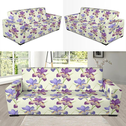 Iris Pattern Print Design IR08 Sofa Slipcover-JORJUNE.COM
