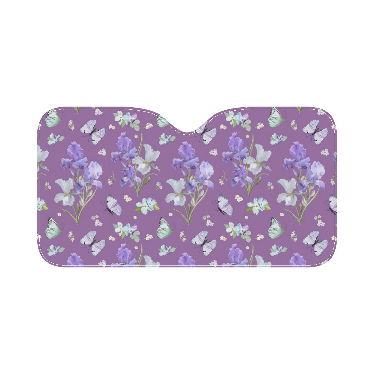 Iris Pattern Print Design IR09 Car Sun Shade-JorJune