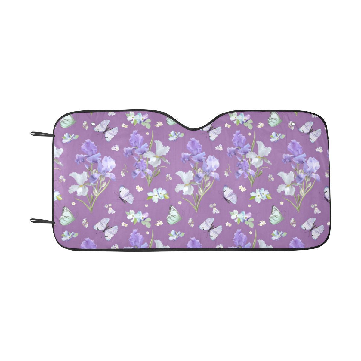 Iris Pattern Print Design IR09 Car Sun Shade-JorJune