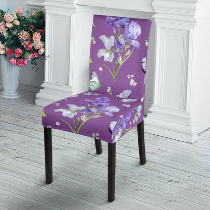 Iris Pattern Print Design IR09 Dining Chair Slipcover-JORJUNE.COM