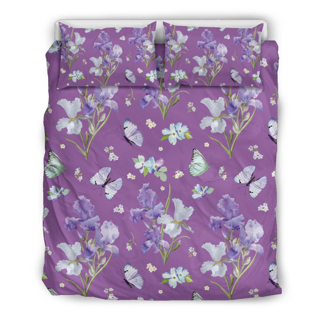 Iris Pattern Print Design IR09 Duvet Cover Bedding Set-JORJUNE.COM