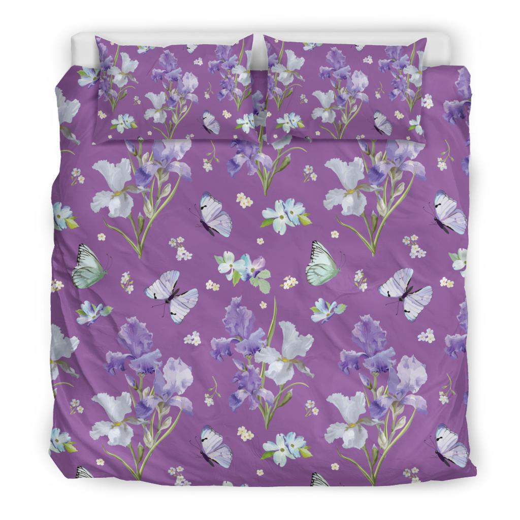 Iris Pattern Print Design IR09 Duvet Cover Bedding Set-JORJUNE.COM