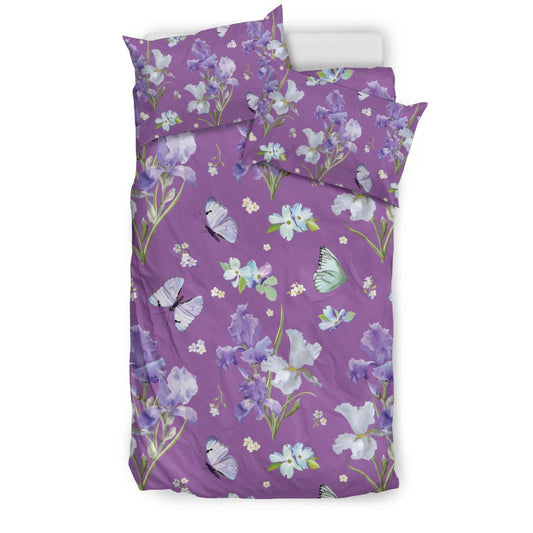 Iris Pattern Print Design IR09 Duvet Cover Bedding Set-JORJUNE.COM