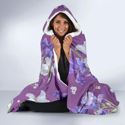 Iris Pattern Print Design IR09 Hooded Blanket-JORJUNE.COM