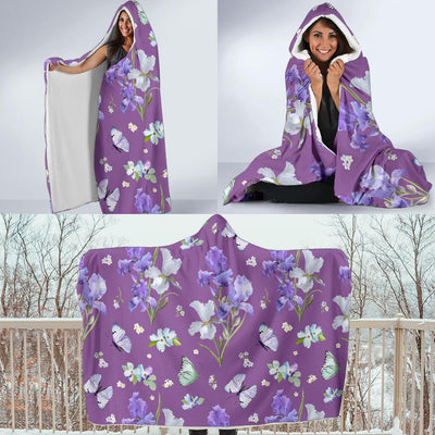 Iris Pattern Print Design IR09 Hooded Blanket-JORJUNE.COM