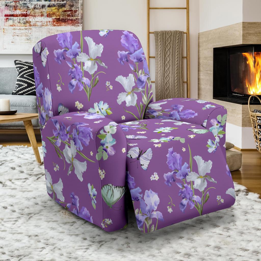 Iris Pattern Print Design IR09 Recliner Slipcover-JORJUNE.COM