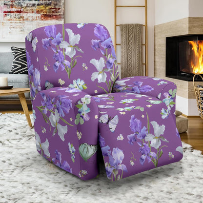 Iris Pattern Print Design IR09 Recliner Slipcover-JORJUNE.COM