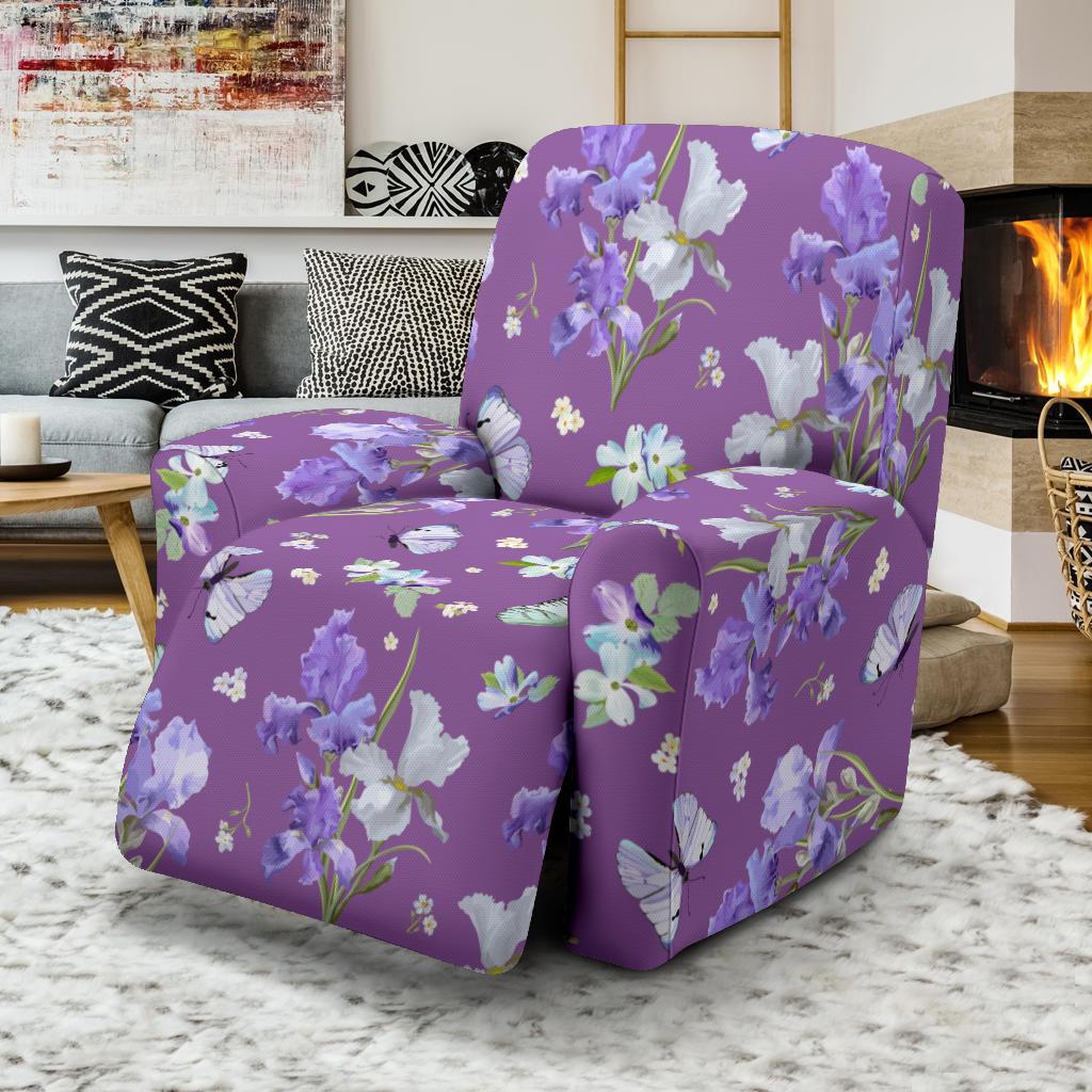 Iris Pattern Print Design IR09 Recliner Slipcover-JORJUNE.COM
