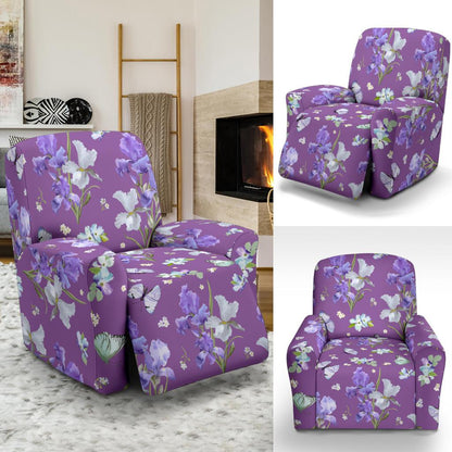 Iris Pattern Print Design IR09 Recliner Slipcover-JORJUNE.COM