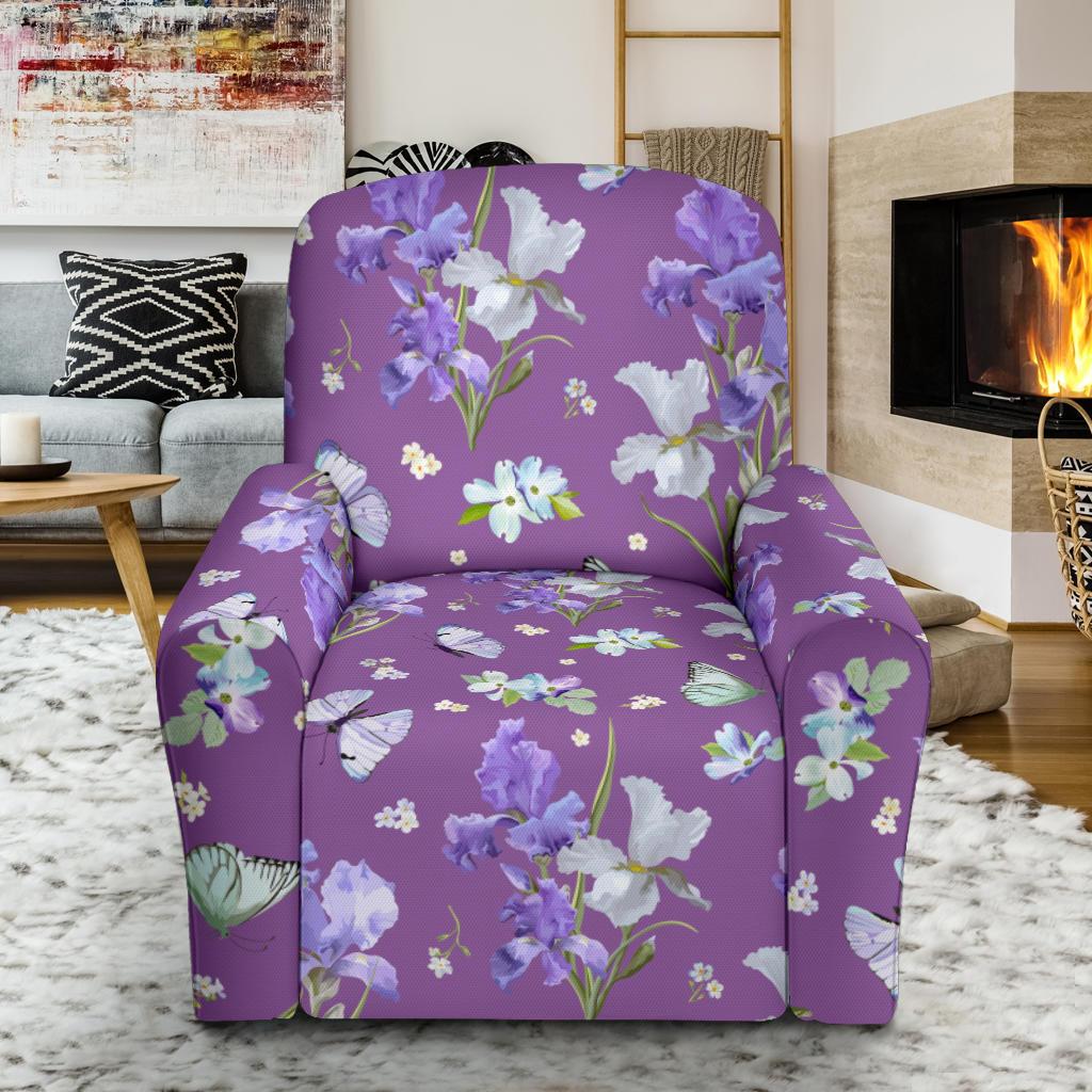 Iris Pattern Print Design IR09 Recliner Slipcover-JORJUNE.COM