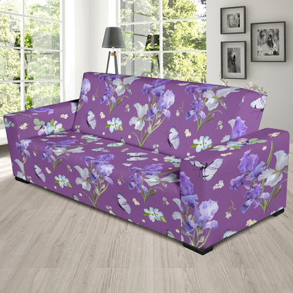 Iris Pattern Print Design IR09 Sofa Slipcover-JORJUNE.COM