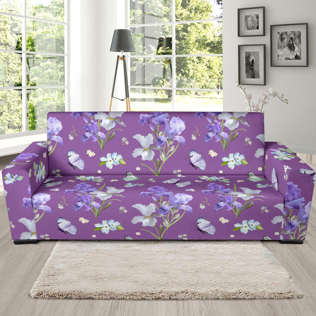 Iris Pattern Print Design IR09 Sofa Slipcover-JORJUNE.COM