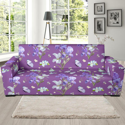 Iris Pattern Print Design IR09 Sofa Slipcover-JORJUNE.COM