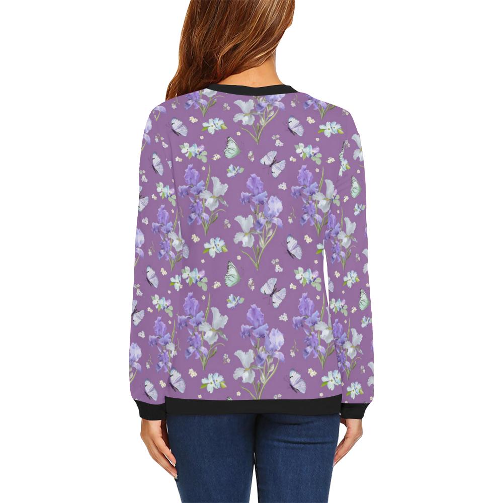 Iris Pattern Print Design IR09 Women Long Sleeve Sweatshirt-JorJune