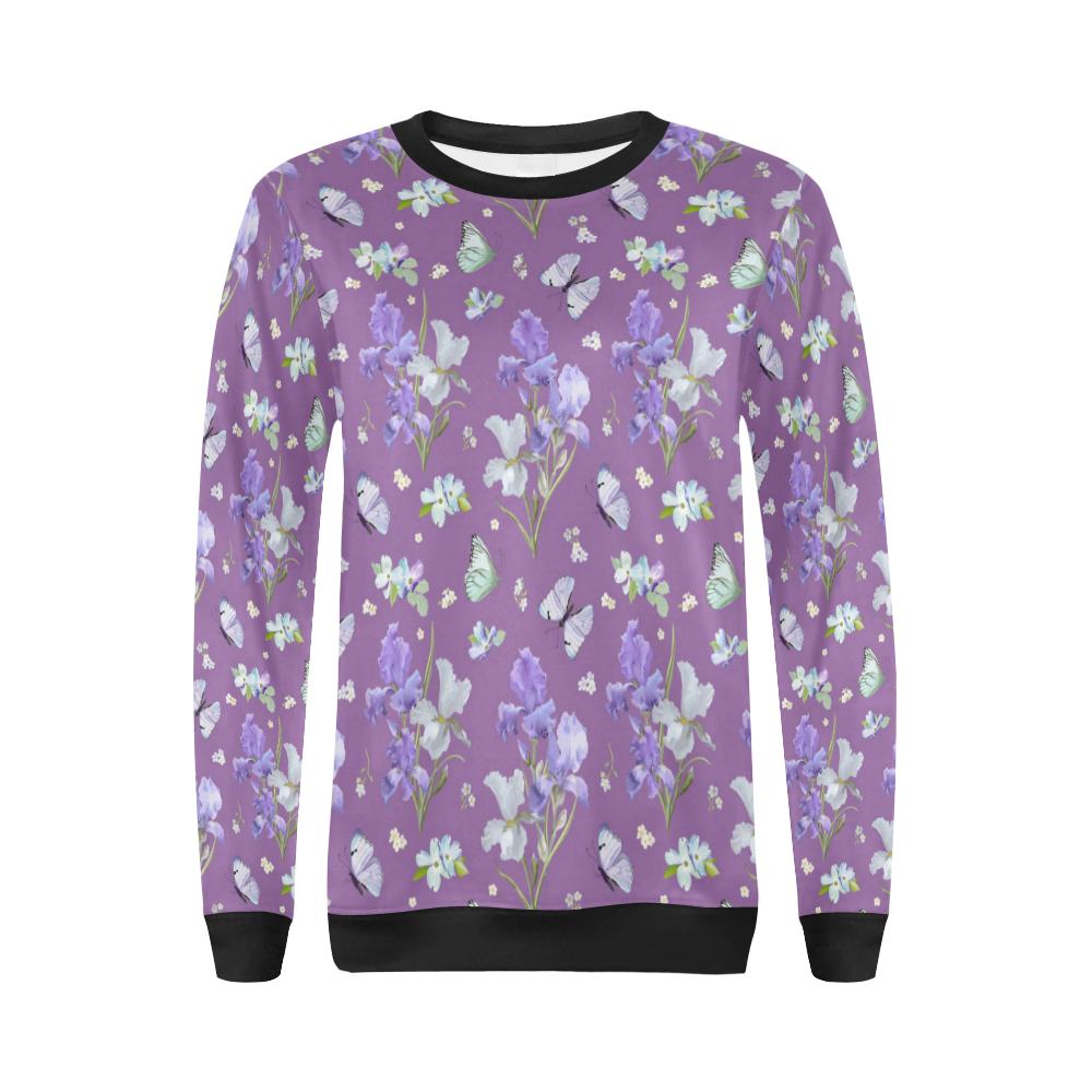 Iris Pattern Print Design IR09 Women Long Sleeve Sweatshirt-JorJune