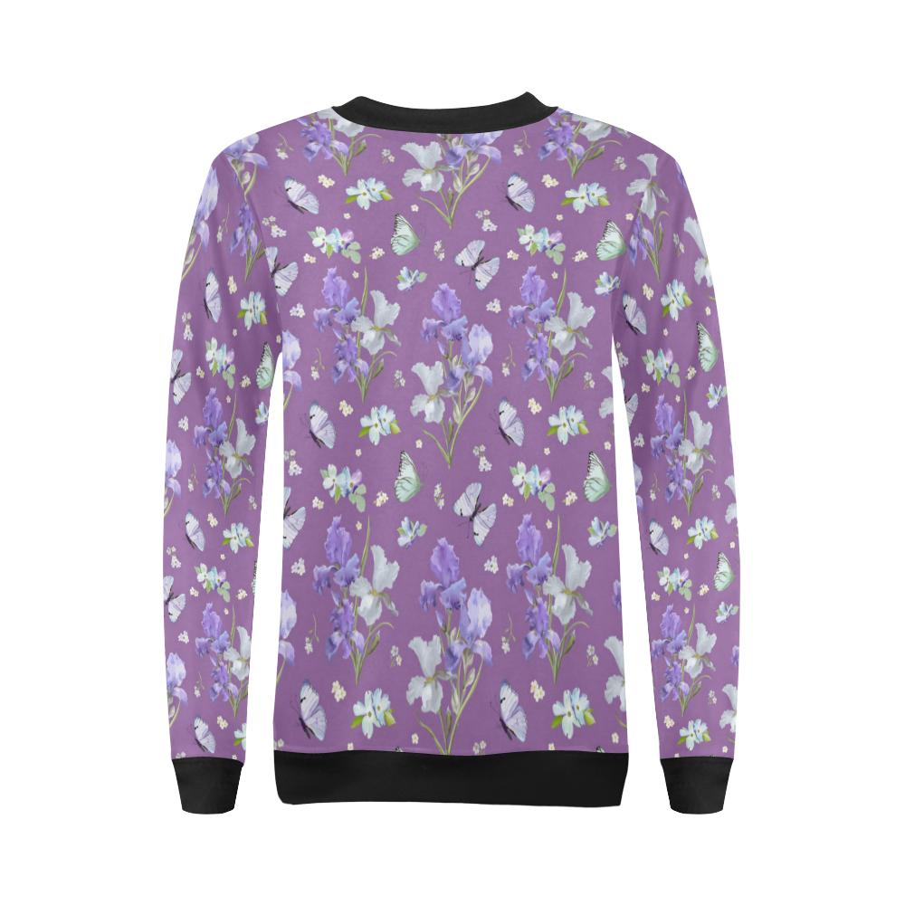 Iris Pattern Print Design IR09 Women Long Sleeve Sweatshirt-JorJune
