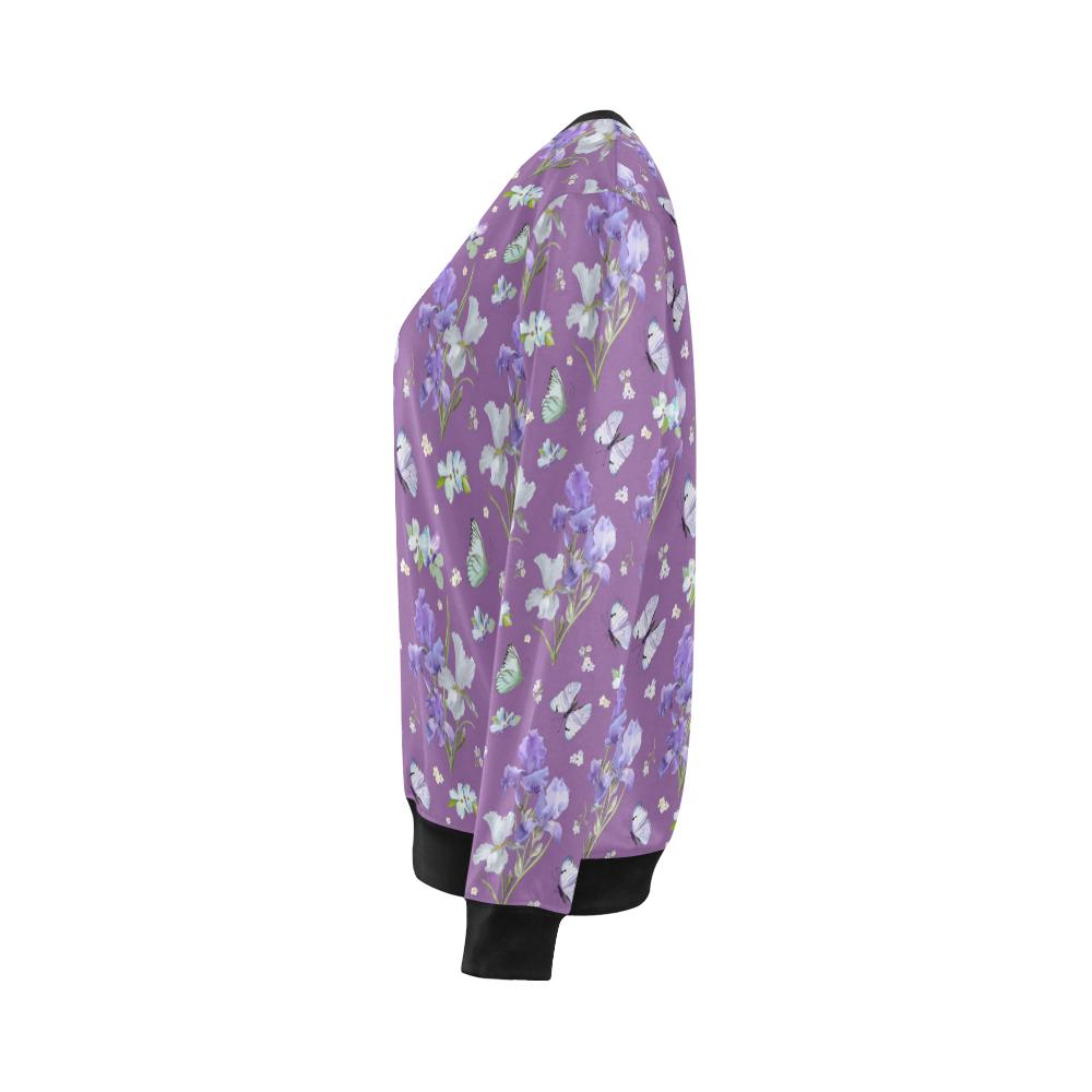 Iris Pattern Print Design IR09 Women Long Sleeve Sweatshirt-JorJune