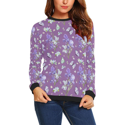 Iris Pattern Print Design IR09 Women Long Sleeve Sweatshirt-JorJune
