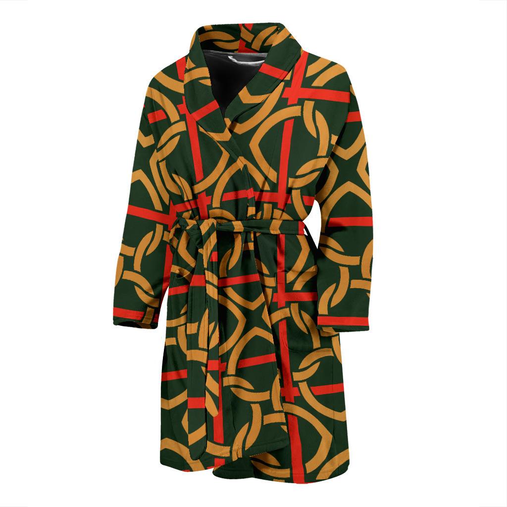 Irish Pattern Print Design 01 Men Bathrobe-JORJUNE.COM