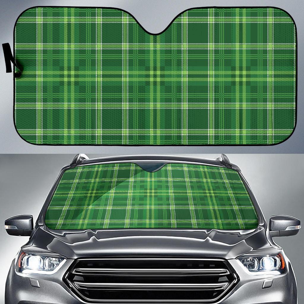 Irish Plaid Pattern Print Design 02 Car Sun Shades-JORJUNE.COM