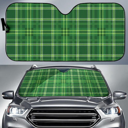 Irish Plaid Pattern Print Design 02 Car Sun Shades-JORJUNE.COM