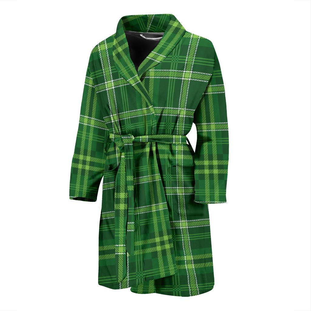 Irish Plaid Pattern Print Design 02 Men Bathrobe-JORJUNE.COM