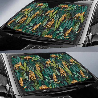 Jaguar Jungle Pattern Print Design 03 Car Sun Shades-JORJUNE.COM