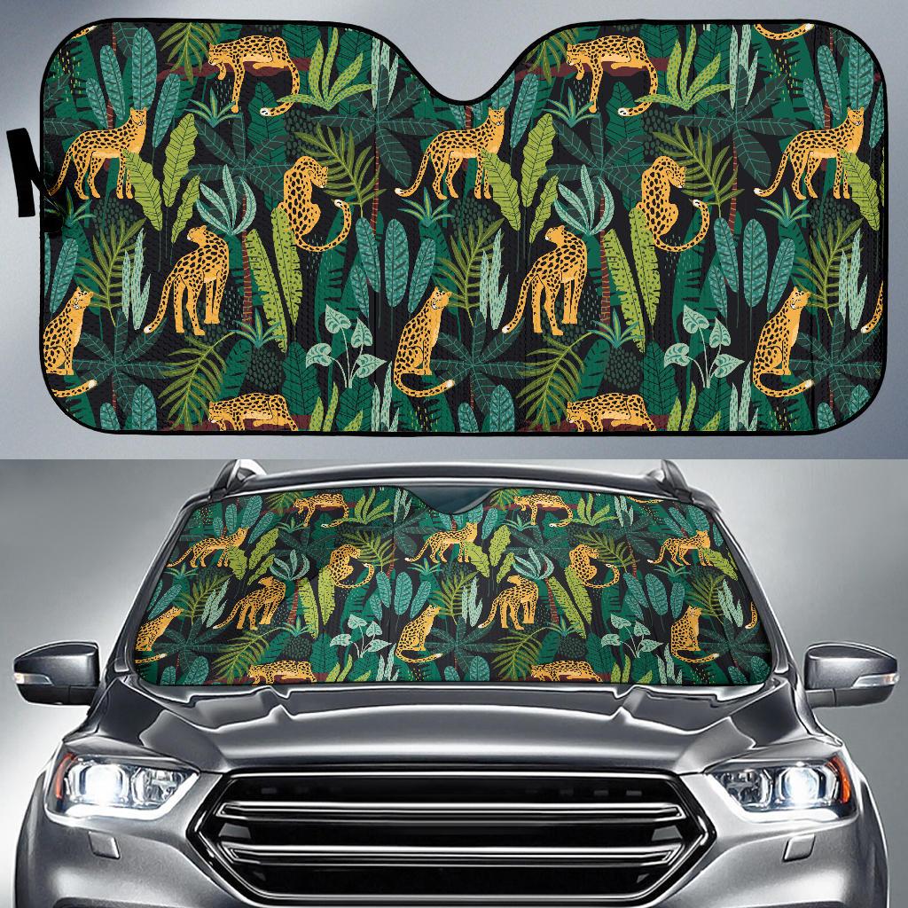 Jaguar Jungle Pattern Print Design 03 Car Sun Shades-JORJUNE.COM