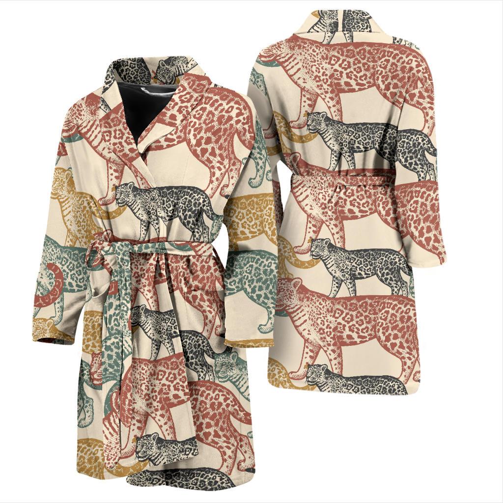 Jaguar Pattern Print Design 01 Men Bathrobe-JORJUNE.COM