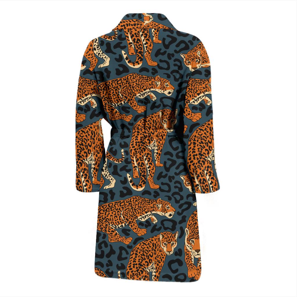 Jaguar Pattern Print Design 04 Men Bathrobe-JORJUNE.COM